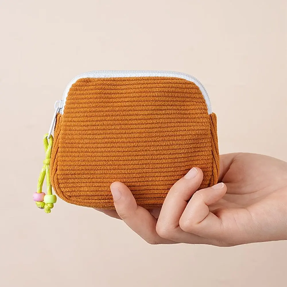 Fashion Women Small Cosmetic Bag Travel Mini Sanitary Napkins Organizer Portable Corduroy Coin Purse Small Wallet Coin Purses