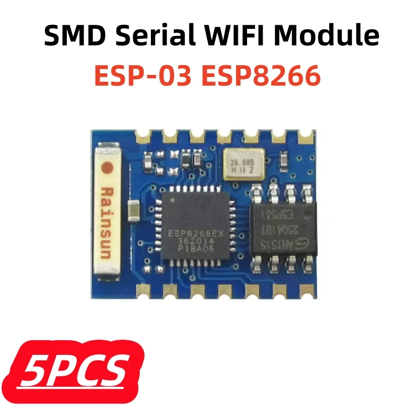 5Pcs/lot 100% New ESP8266 ESP-03 SMD serial WIFI Module