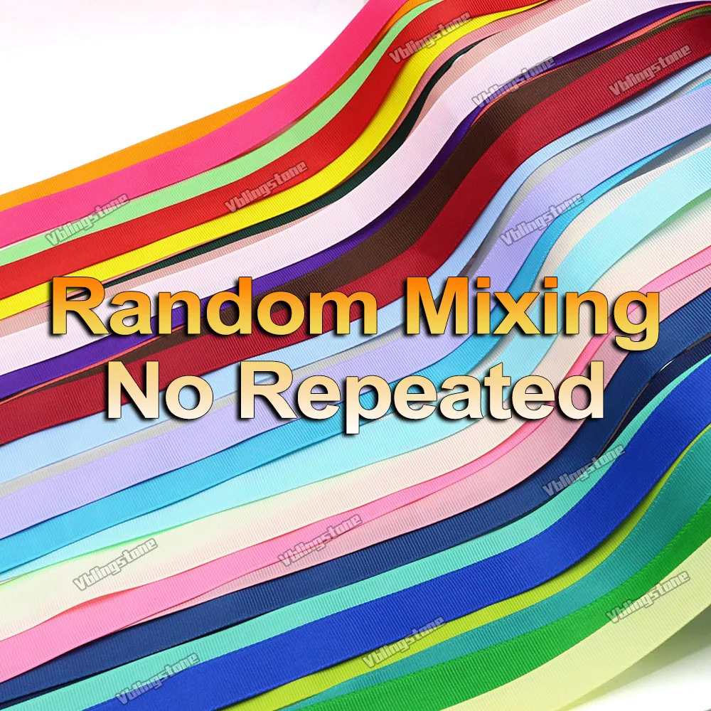 Juego de cintas de grogrén para envolver regalos, cintas de doble cara, mezcla aleatoria, sólido, cada Color, 2 yardas, DIY, Navidad, boda, venta al por mayor