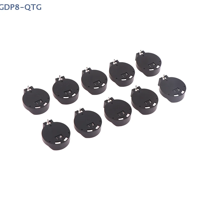 Venda quente 10 pçs material de proteção ambiental cr2032 moeda célula bateria titular caso preto moeda célula botão soquete titular caso