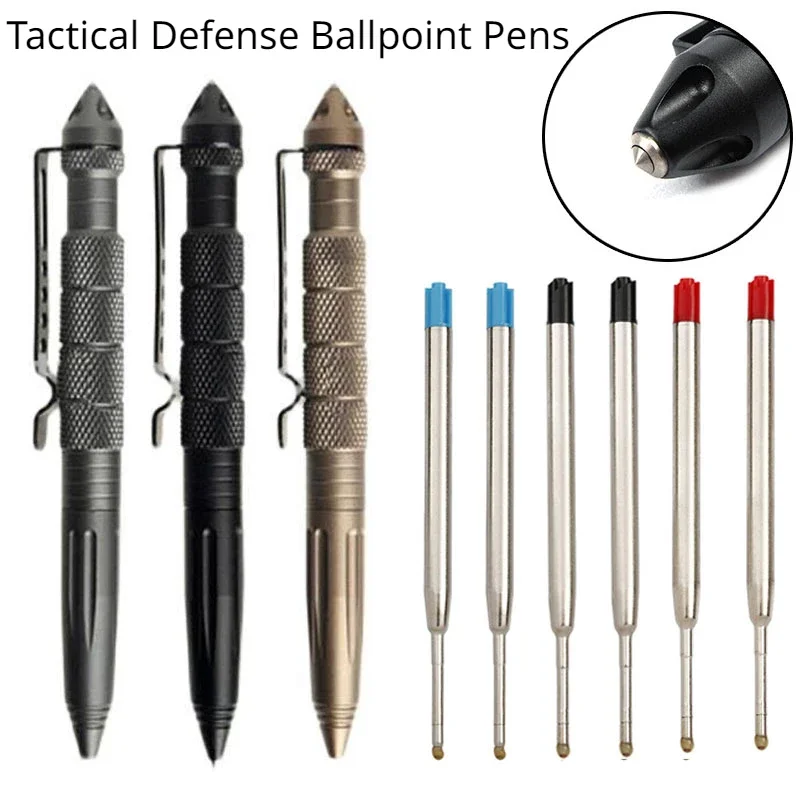 

New High Quality 502 Metal Colour Tactical Defense Ballpoint Pens School Supplies Student Gel Ink Office Accessories Stationery