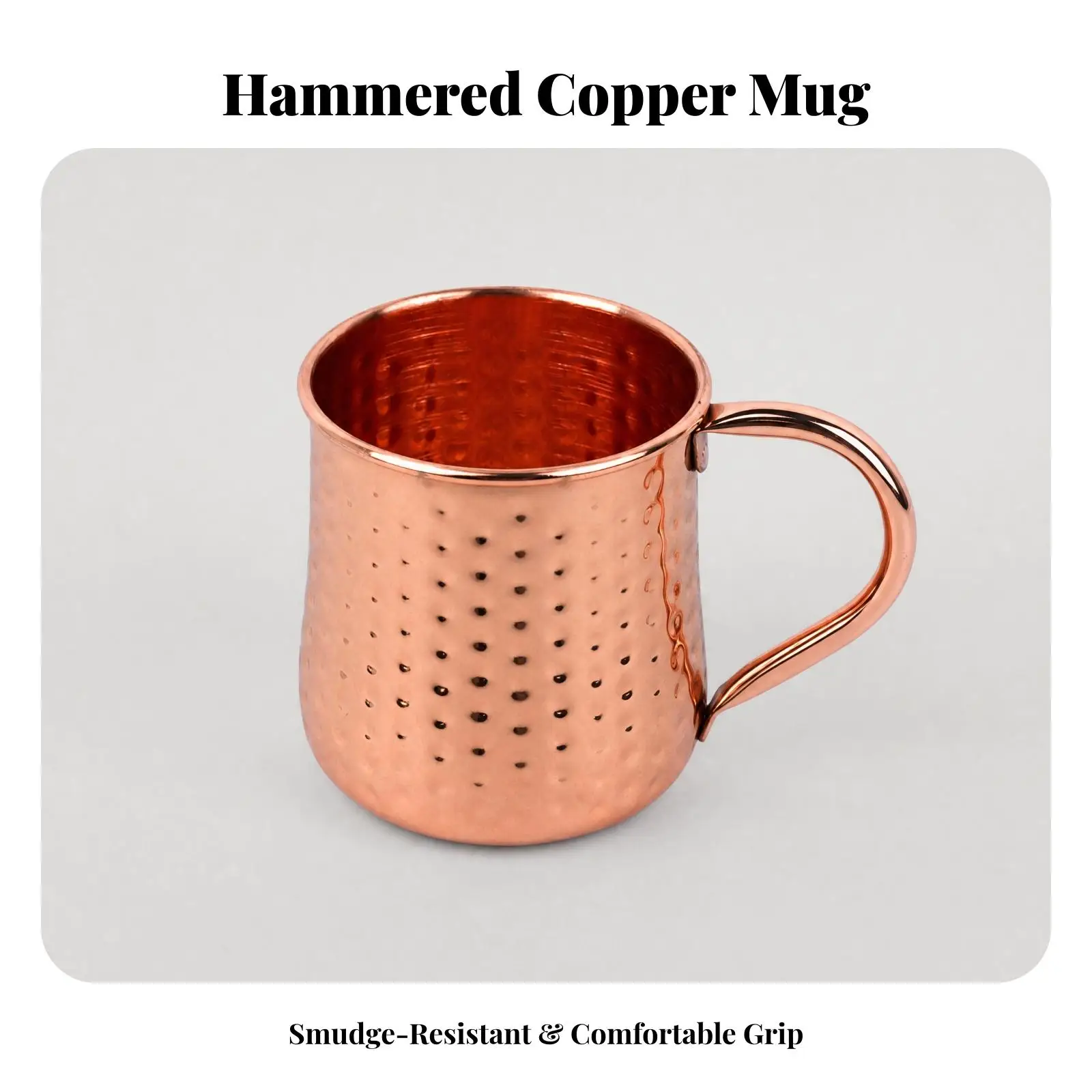 Lightweight Hammered Mug | Double-Sided Copper Plating, Stainless Steel Mug, for Home Bar