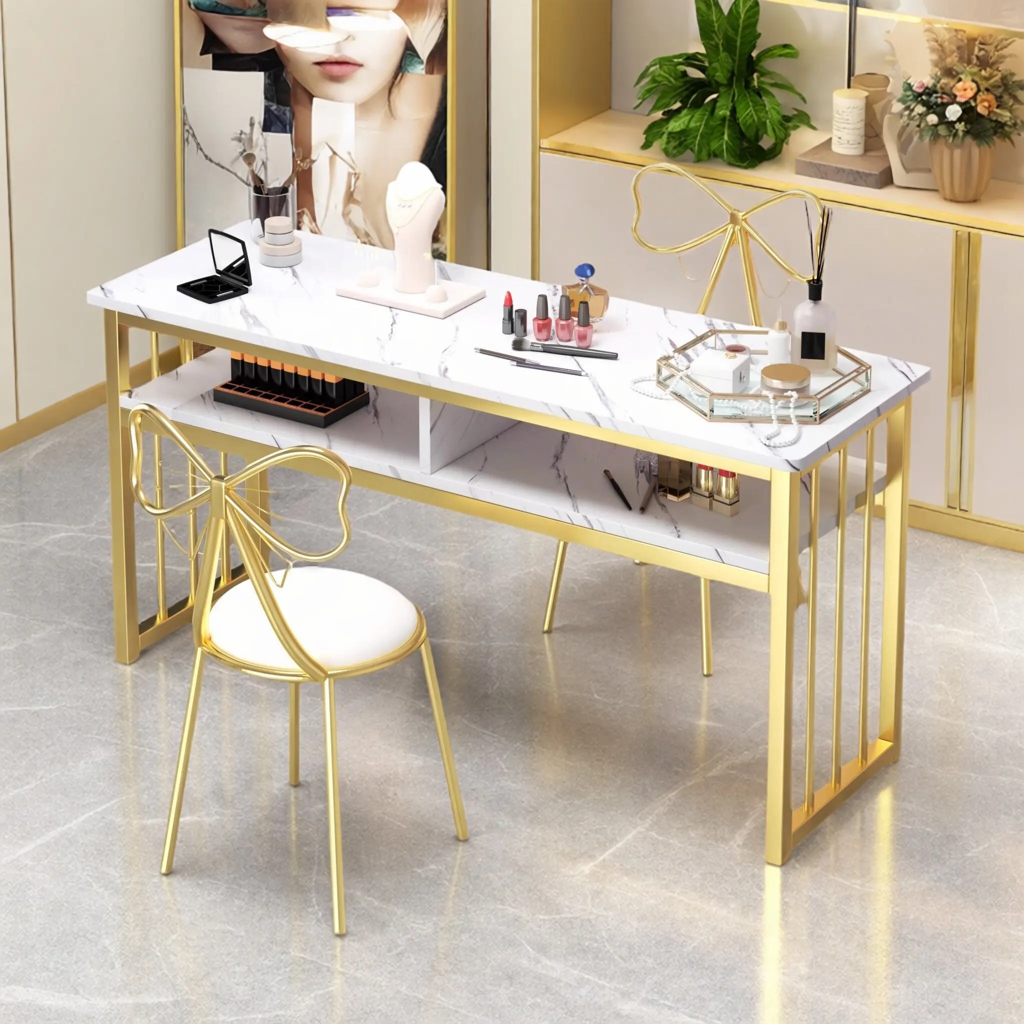 #Nail Table and Chair Set, New Hot Item, Special Price, Economical Single and Double Person  Marble Nail Table