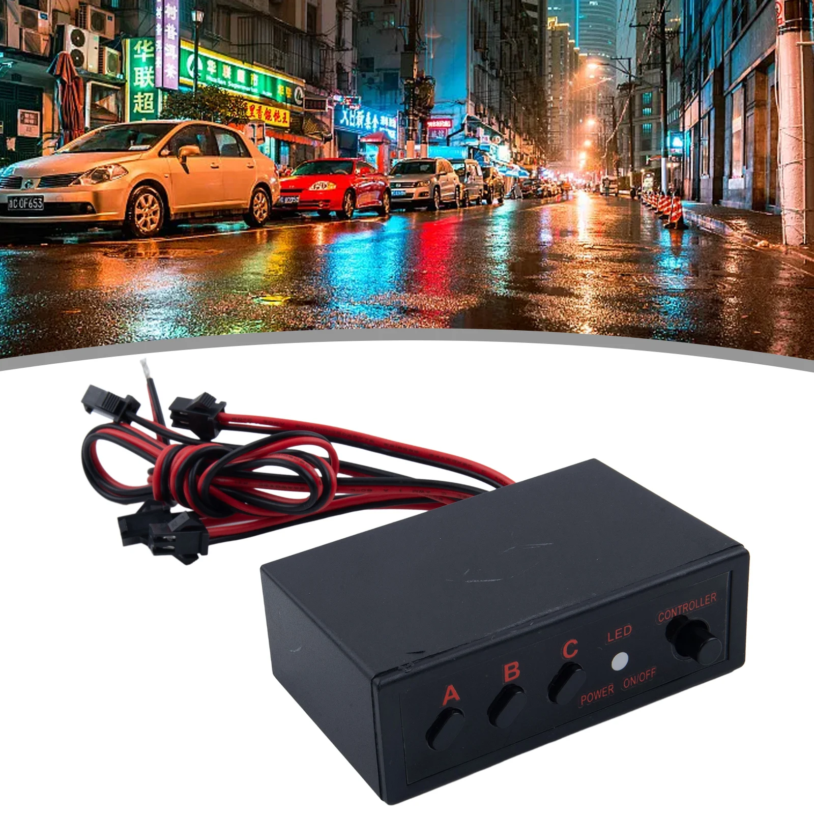 

Car Flash Strobe Controller Brake Light 12V 4 Ways LED Strobe 3 Flasher Decor Flashing Modes Controller Box Car Accessories