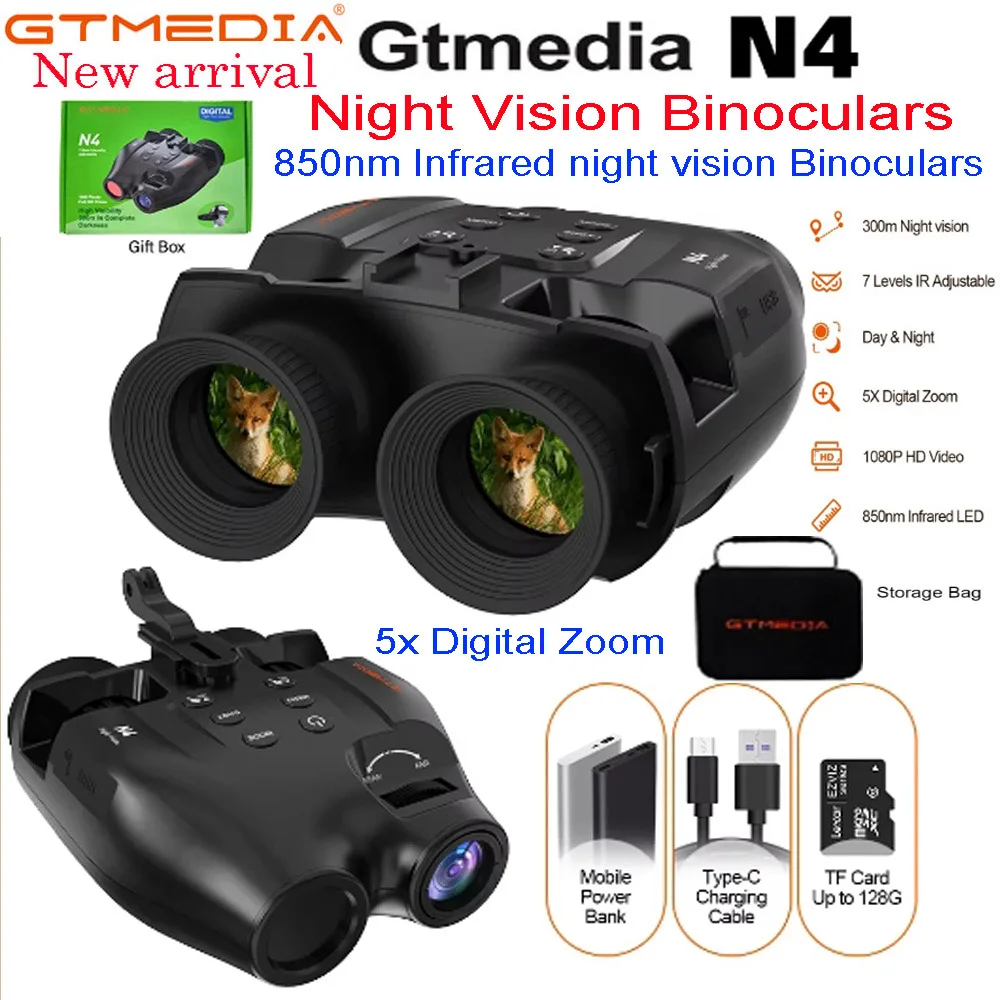 [Genuine] Best GTMEDIA N4 Infrared Night Vision Device day&night use photo video 5x Digital 300M Full dark line of sight hunting