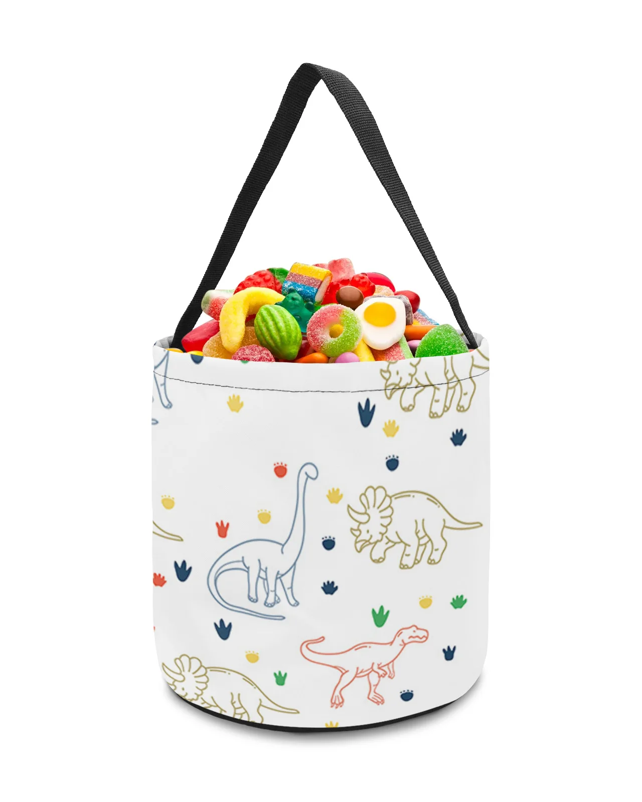 Jurassic Cartoon Dinosaur Children White Home Decor Toys Storage Basket Candy Bag Gifts For Kids Tote Cloth Bag Party Favor Bags