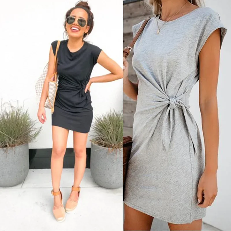 Vestidos de lactancia premamá para mujeres embarazadas, ropa informal de manga corta, Color sólido, moda de verano