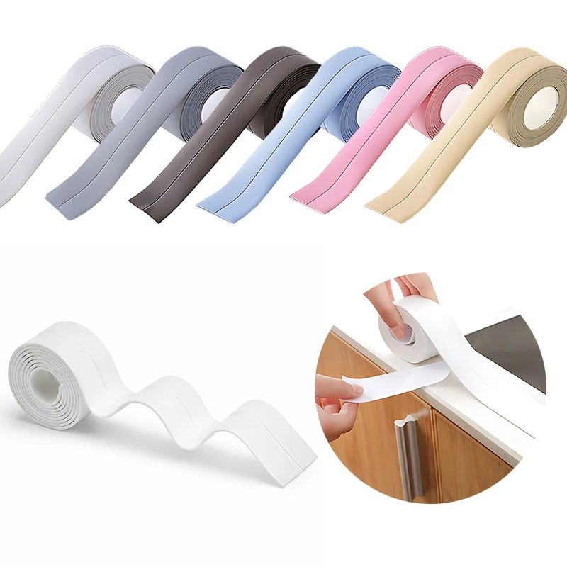 2Rolls Colorful Anti Mold Tape Kit Self Adhesive Sealing Strips DIY Craft Home Bathroom Kitchen Building Renovation Supplies ZYF