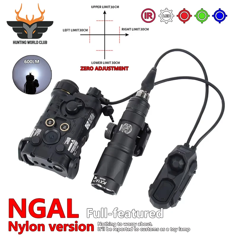 

Tactical Airsoft NGAL Red Dot Green Blue IR Strobe Indicator Surefir M300A M600C LED Flashlight With AXON Switch Hunting Laser