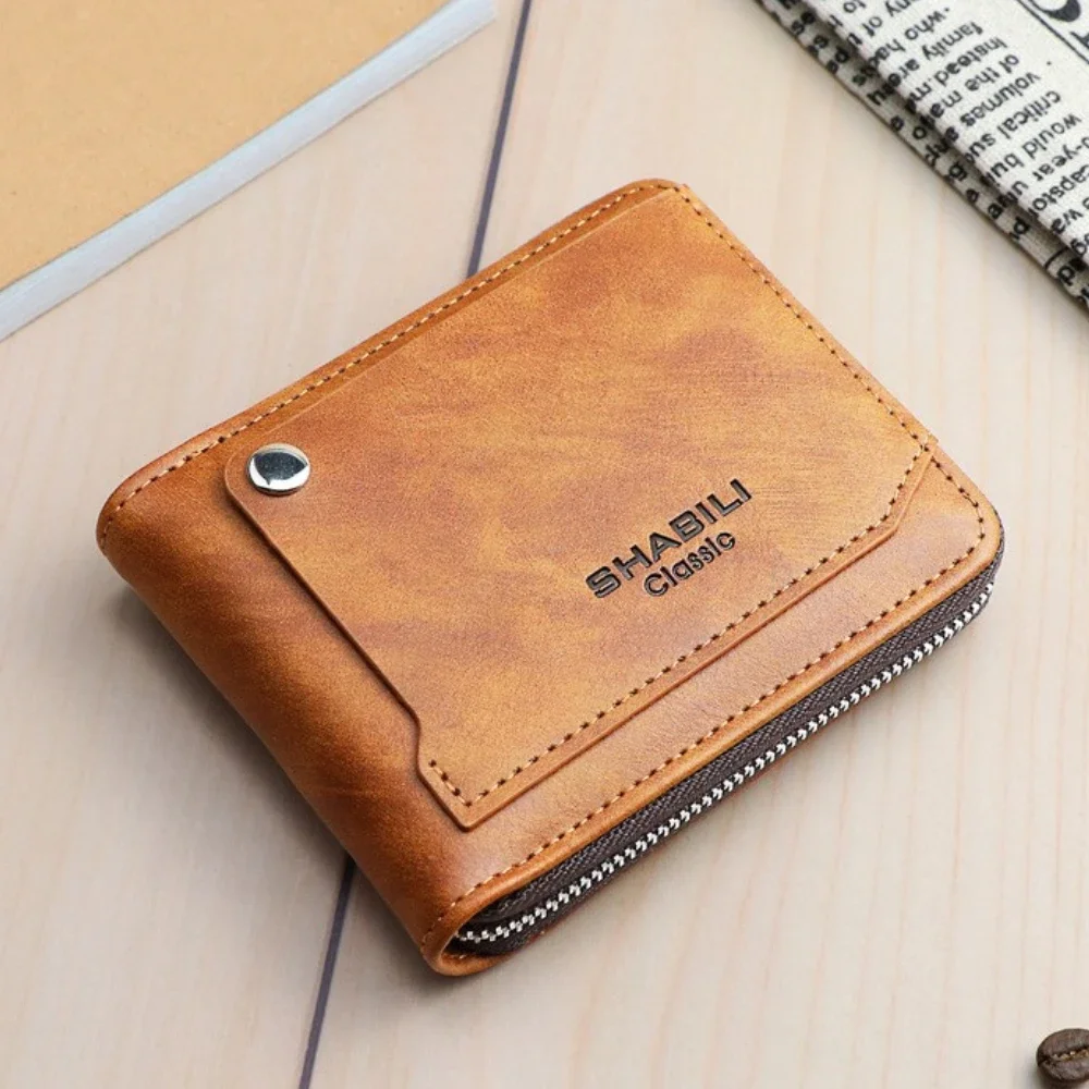 Novo masculino carteira casual masculino walet moeda bolso curto zíper multifuncional bolsa pequena carteira titular do cartão 2022 carteiras masculinas