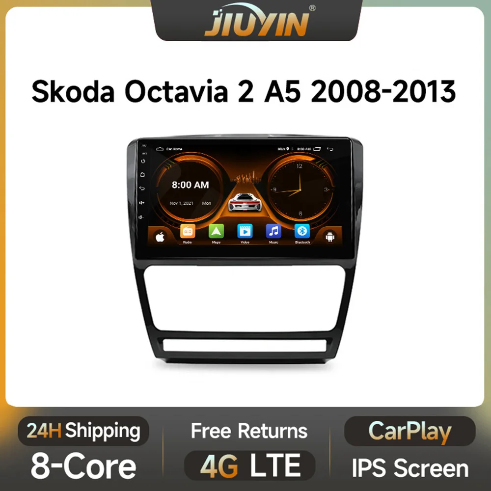 

JIUYIN Android12 Car Radio for Skoda Octavia 2 A5 2004-2013 Multimedia Video Player Navigation 2Din Stereo DVD Carplay Head Unit