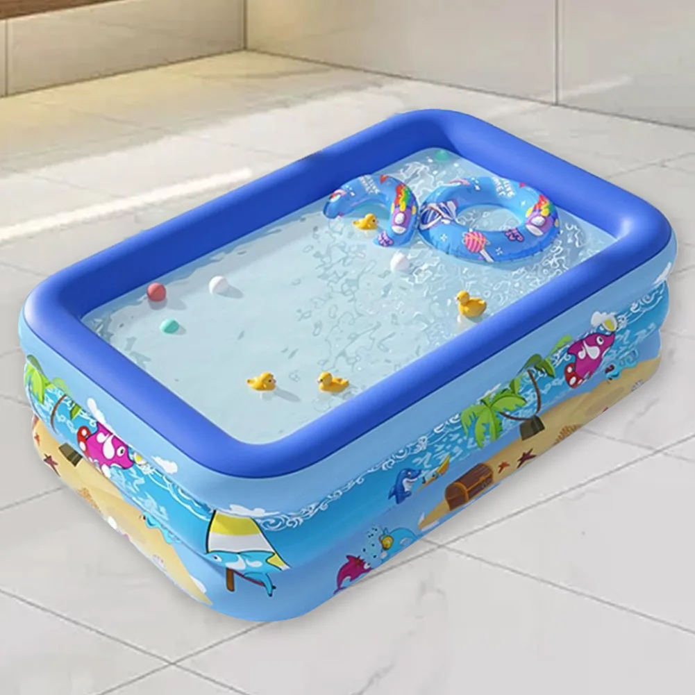 Kid Inflatable Swimming Pool PVC Framed Swimming Pool Cartoon Pattern Thickening Inflatable Toy Summer Outdoor Indoor Bathtub