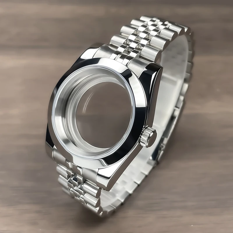 39mm platte bezel NH35 kast saffierglas roestvrijstalen kast voor Seik Mod vervangende onderdelen passend voor NH35 NH36 uurwerk horlogekasten