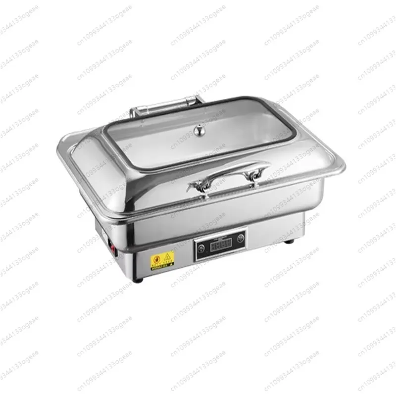 Buffet Stove Food Display Hydraulic Buffering Cover Opening Anti Pinch Hand All Steel Handle