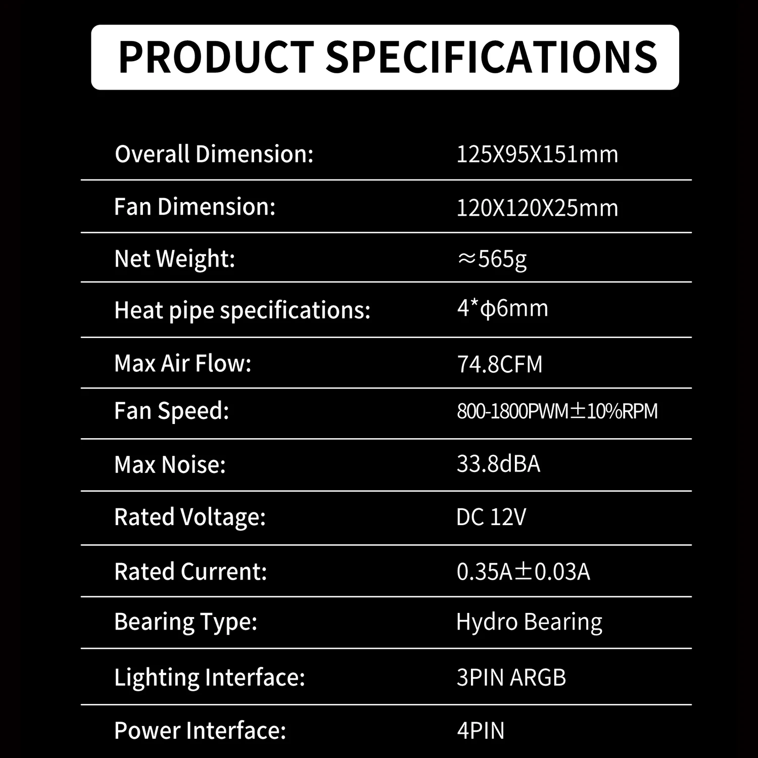 UPSIREN Walrus Guard 120 4 heat pipe single tower air cooler with temperature display 12cm ARGB PWM fan supports LGA1700 AMD AM5