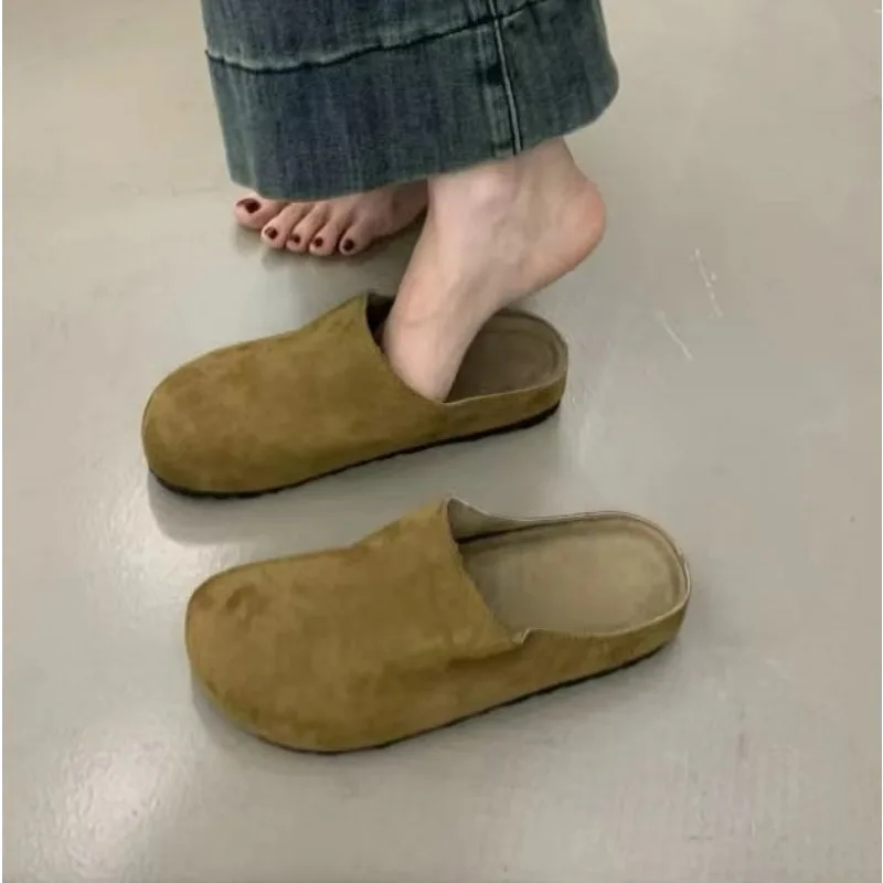 New Classic Women\'s Leopard Closed Toe Cork Flats Slippers Ladies Leopard Cork Slippers Camo Mule Clogs Shoes  Zapatos De Mujer