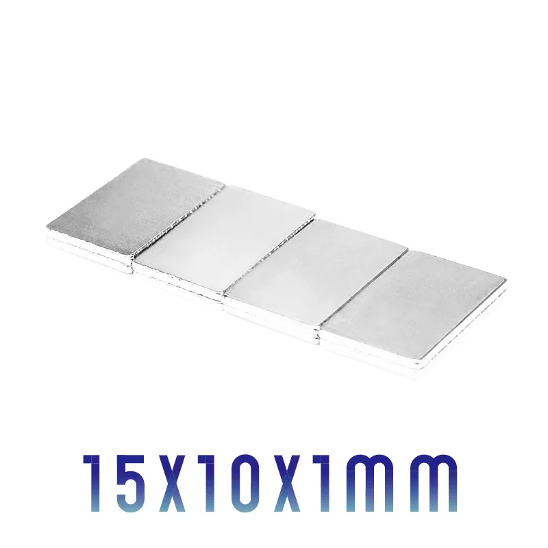 5/10/20/50/100/200/300PCS Thin Block Powerful Strong Magnetic Magnets N35 15X10X1mm Permanent Neodymium Magnets 15x10x1 15*10*1