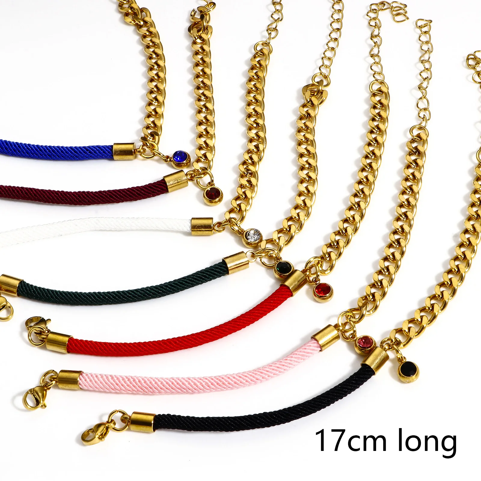 Classic 304 Stainless Steel Splicing Link Chain Braided Bracelets Men Jewelry Multicolor Charms Birthday Gift 17cm(6 6/8