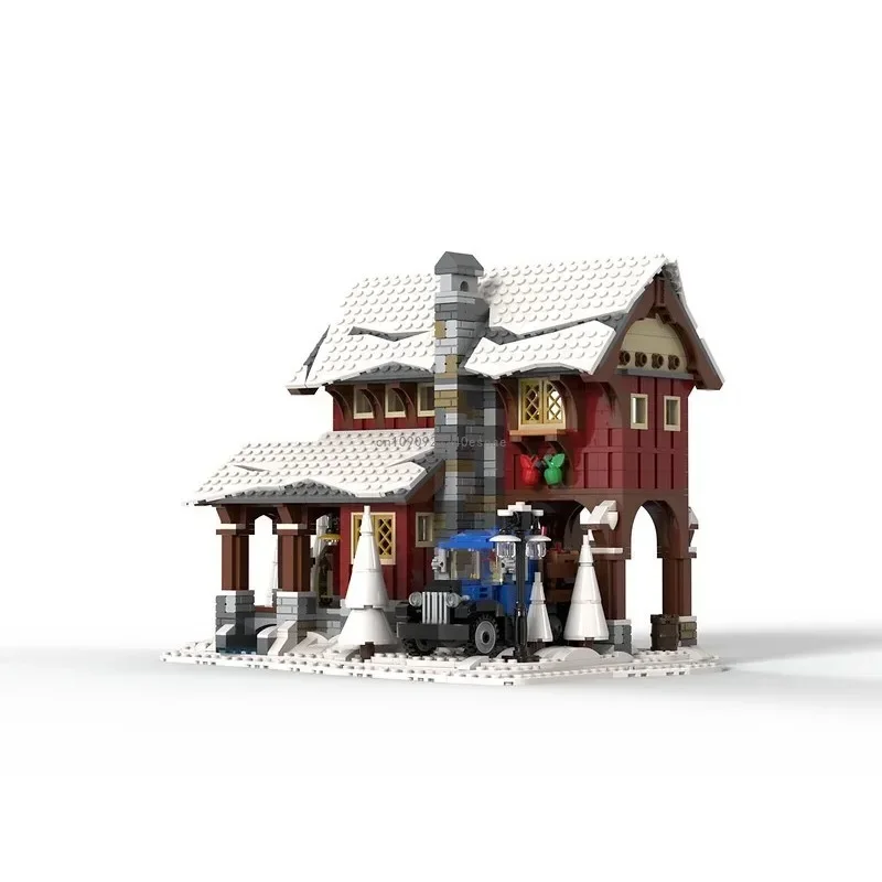 New 1487Pcs Modular Winter Village Cider Mill Moc Building Blocks Bricks Assembly DIY Toys Kids Birthday Christmas Gifts