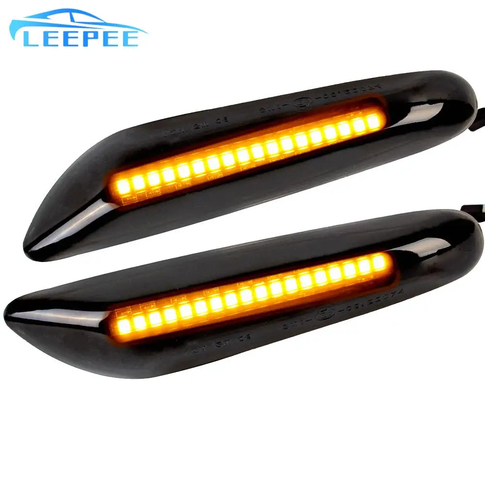 Blinker Lamp For BMW E90 E91 E92 E93 E60 E87 E82 E46 Car Light 2Pcs Smoke Lens Dynamic Flowing LED Turn Signal Side Marker Light