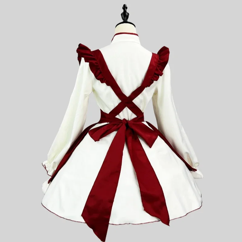 NONSAR Black Red Lolita Maid Costumes Girl Vintage Maid Performance Cosplay Costume Animation Show Japanese Outfit Dress Clothes