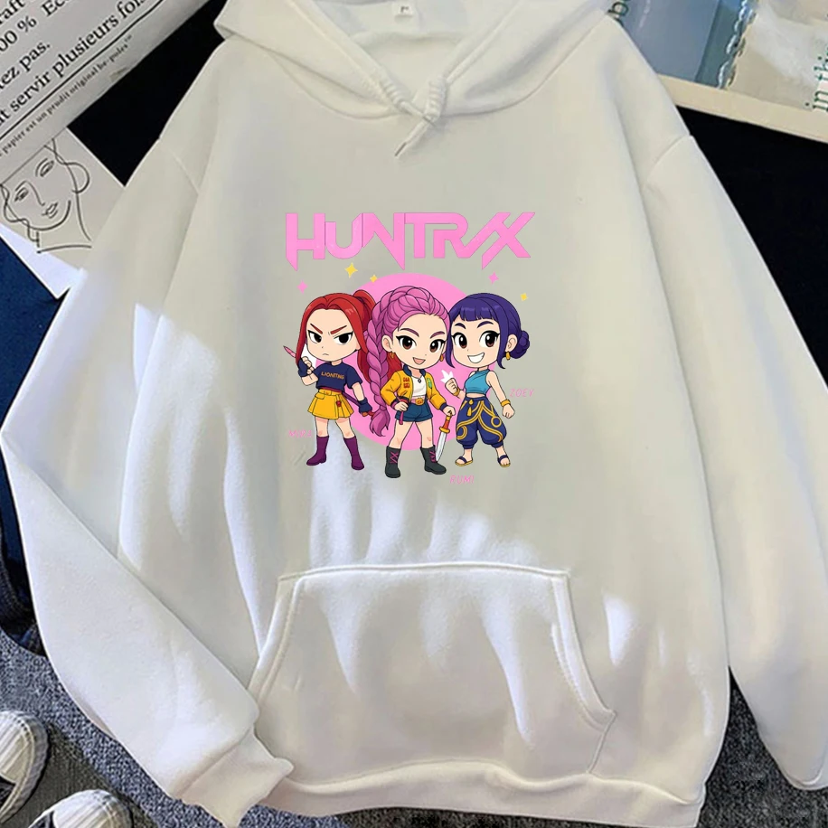 

Anime Cute Q Version K-pop Superstars Rumi Mira Zoey Pattern Unisex Hoodie Funny Designed Kawaii Men Woman Top Loose Sweatshirts