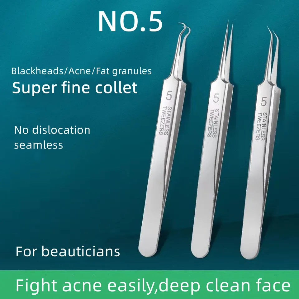 German Ultra-fine No. 5 Cell Pimples Blackhead Clip Tweezers Beauty Face Health Salon Special blackhead remover Acne Needle Tool