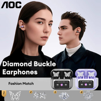 AI Translation Earphones AOC Ear Clip Earbuds OWS Bluetooth Smart LCD Screen Touch Headphones Gaming Wireless Sport Headset 3521