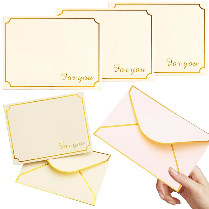 

5-20PCS Bronzing Envelope Writable Invitation Postcard Greeting Card Storage Package Envelopes Wedding Festival Party Favors ZYF