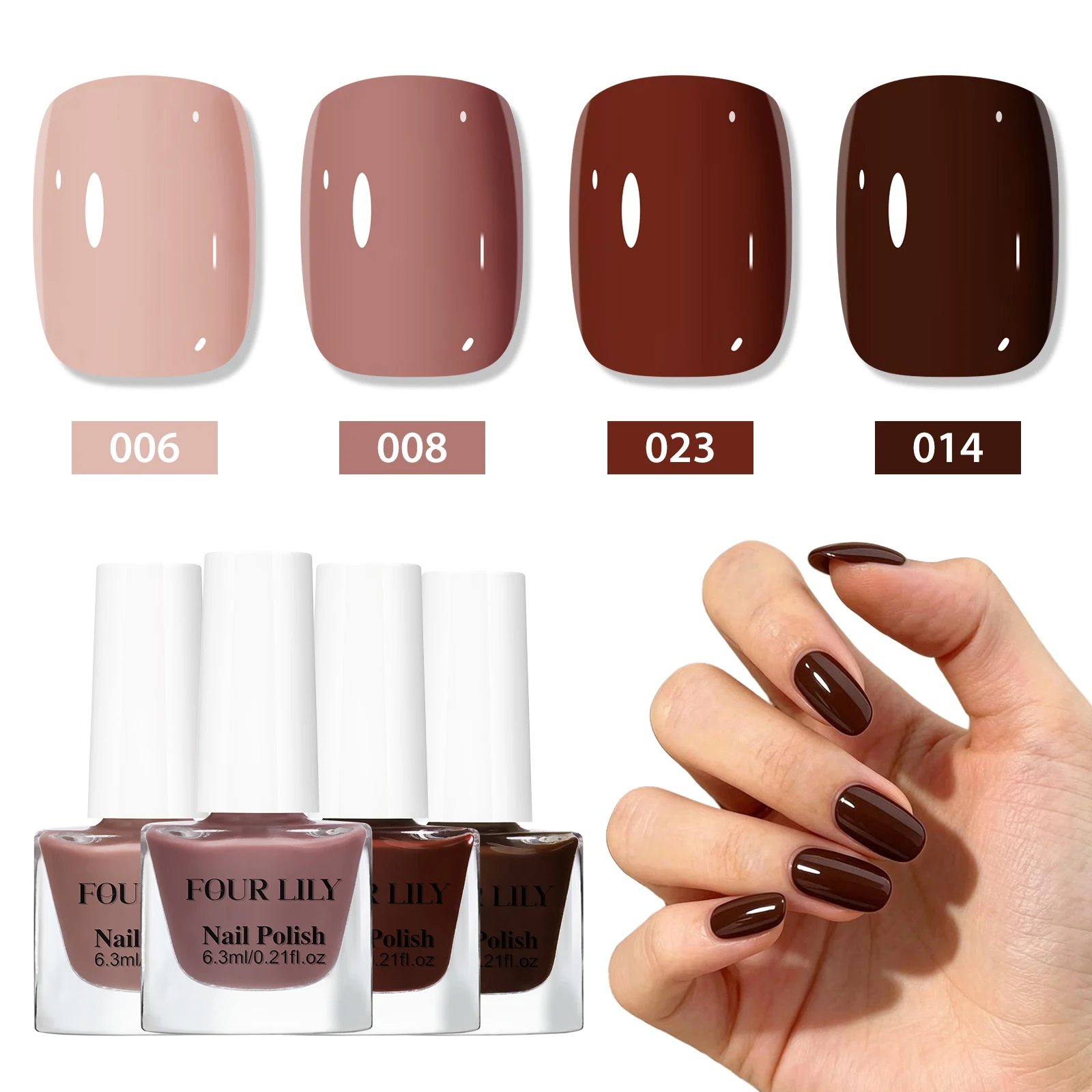 4pcs 6.3ml Water-Based Peel Off Nail Polish Set Long Lasting Quick Drying No Need of Lamp to Cure Nail Supplies Manicure Nails
