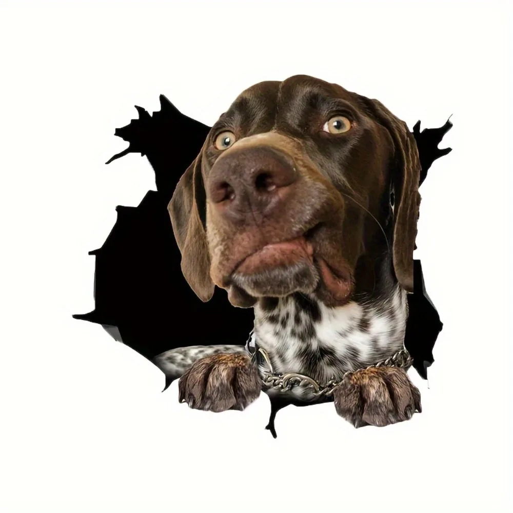 Pegatinas de perros de raza German Shorthaired Pointer, calcomanías realistas con cachorros o perros de vinilo, adecuadas para ventanas de automóviles, paredes y camiones
