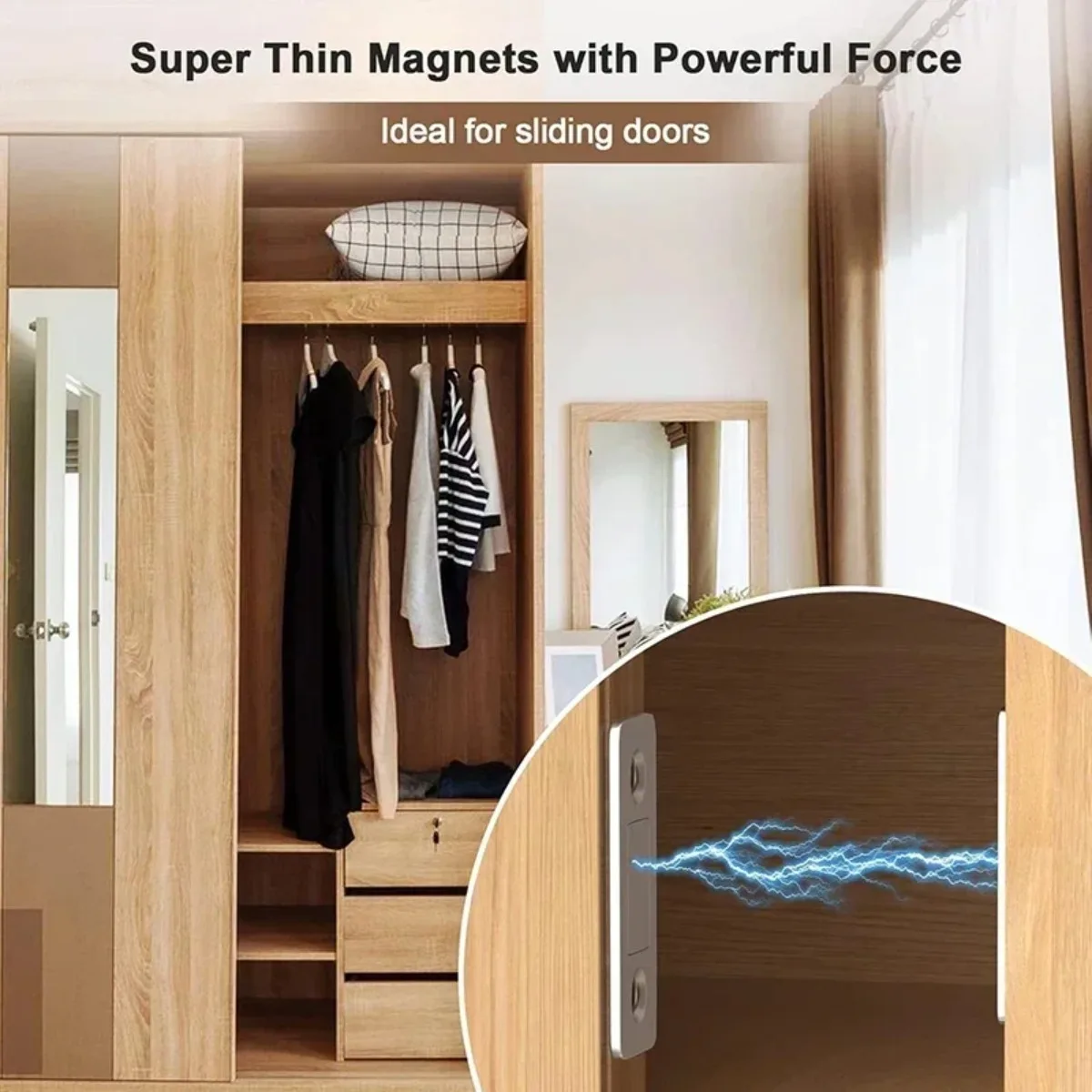 1-20PCS Magnetic Door Catch Latch Invisible Strong Adhesion Drill Free Mount Seamless Release for Cabinets Sliding Doors
