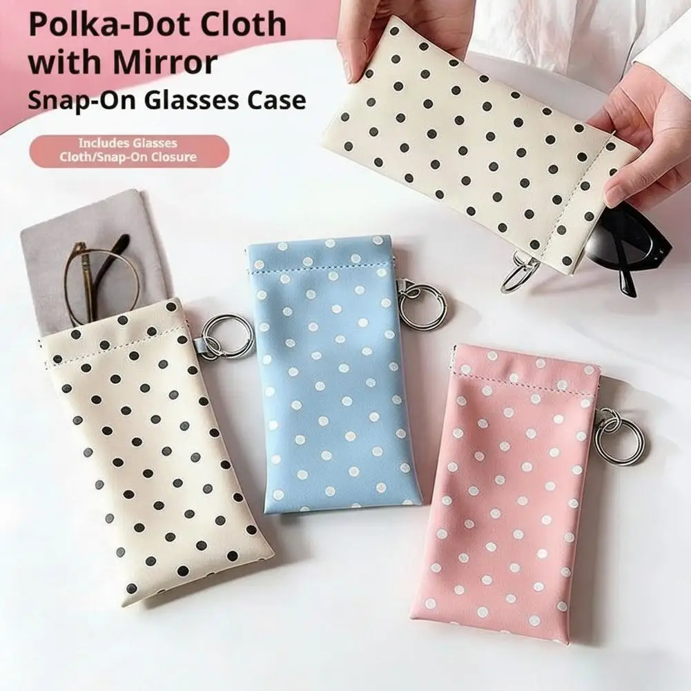 Fashion Portable Glasses Pouch Bag Eyewear Accessories Soft Eyeglasses Bag Sunglasses Bag Polka Dot Glasses Protective Pouch Bag