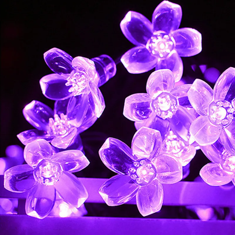 Cherry blossom Solar String Lights Holiday Decorations Fairy Wedding Party Outdoor/Indoor Decor