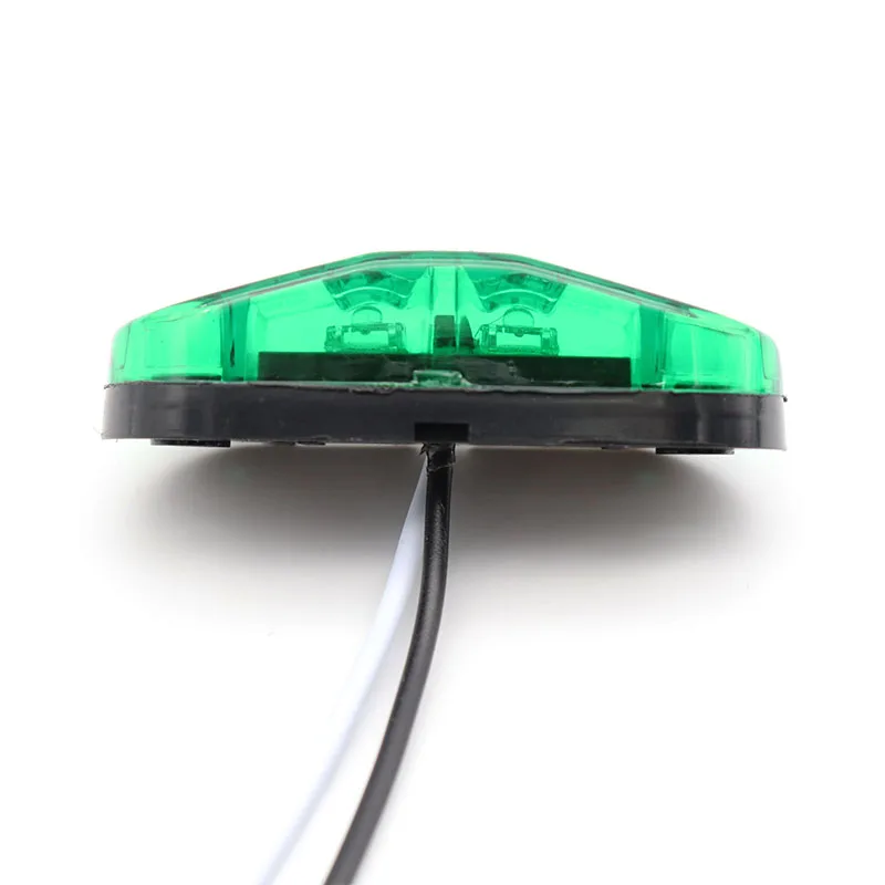 2Pcs 12V / 24V LED Side Marker Lights Car External Lights Warning Tail Lights Trailer lights Truck Auto Lorry Lamp Green New