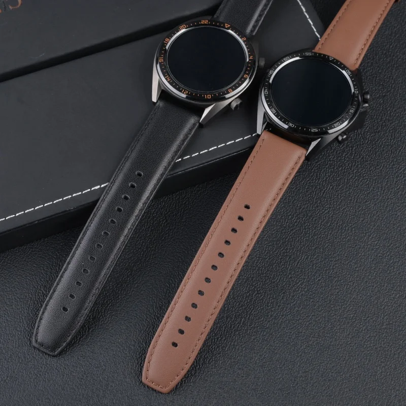 퀵 릴리스 가죽 스트랩 삼성에 적합한 갤럭시 워치 5 4 클래식 46mm 시계 밴드 20mm 22mm SM-R910 R900 SM-R925