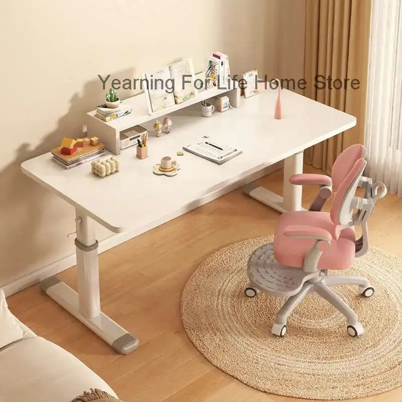 

Home Crank Student Study Manual Office Desk Hand Lift Drop Height Adjustable Table PC Laptop Standing Computer Desk Furniture