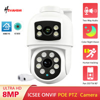 4K 8MP Dual Lens PTZ POE IP Camera Outdoor Home Video Security Surveillance H.265 Human Detection CCTV Support Onvif XMEYE ICSee