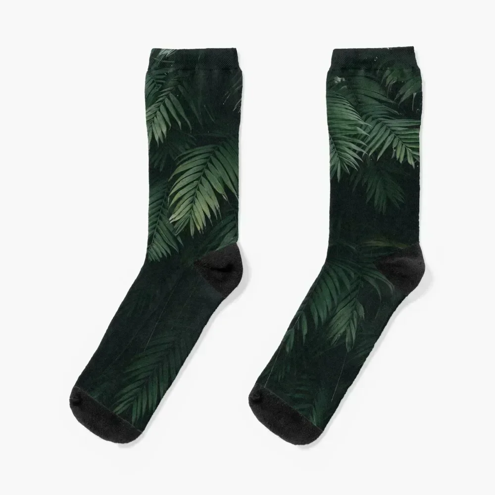 

Green Tropical Plant Leaves Socks gifts happy Socks Male Women's