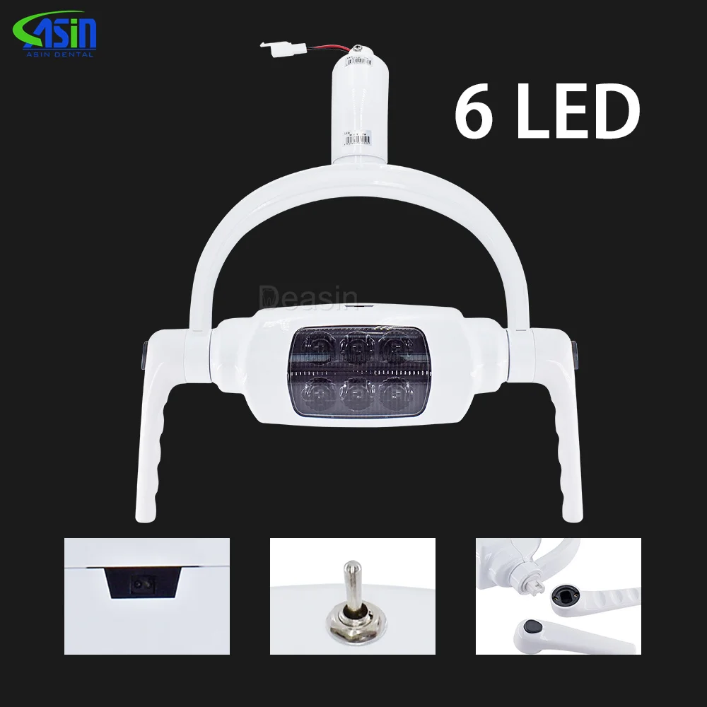 DEASIN Teeth Whitening Dental Oral Operation Lamp Induction Sensor Manual Switch 6 LED Light For Dental Chair Unit Equipment