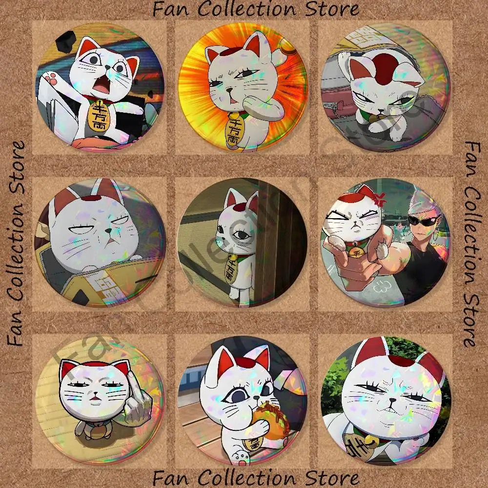 Cat T-Turbo Granny 22mm,32mm,42mm,58mm,75mm Round Badge Brooch for Various Clothing Backpacks Jewelry Accessories Gift
