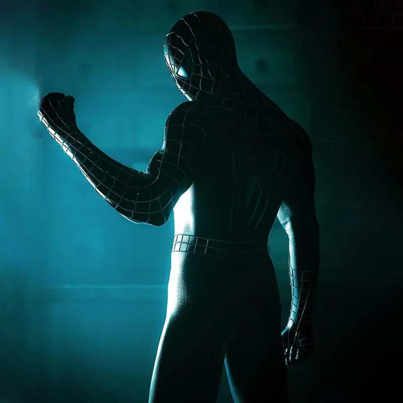 

Anime Movie Tobey Maguire Cosplay Black SpiderMan Costume Superhero Halloween Outfit Really Carnival Party Adult Jumpsuit Set