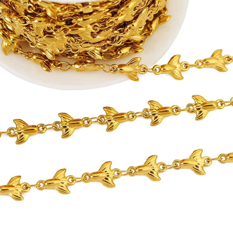1Meter Stainless Steel Shell Crab Bee Ocean Series Handmade Gold Welding Chain Necklace Bracelet Jewelry Making Accessories view 2