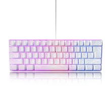 G61 key contour keycap wired gaming keyboard RGB luminous cracked film e-sports small keyboard