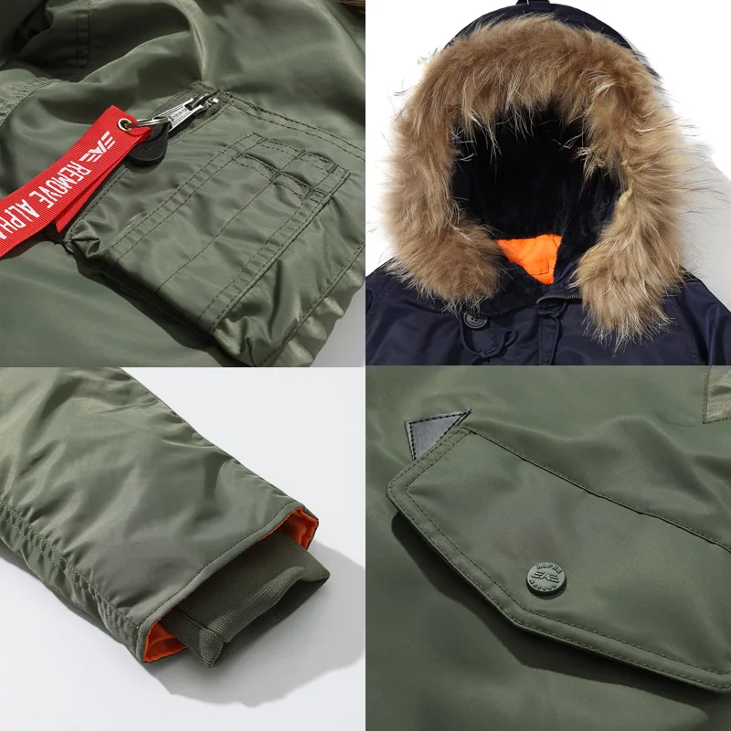 New Alpha Martin N3B Pilot White Duck Down Jacket Men Military Tactical Padded Down Coats Coldproof Windproof Warm Windbreake