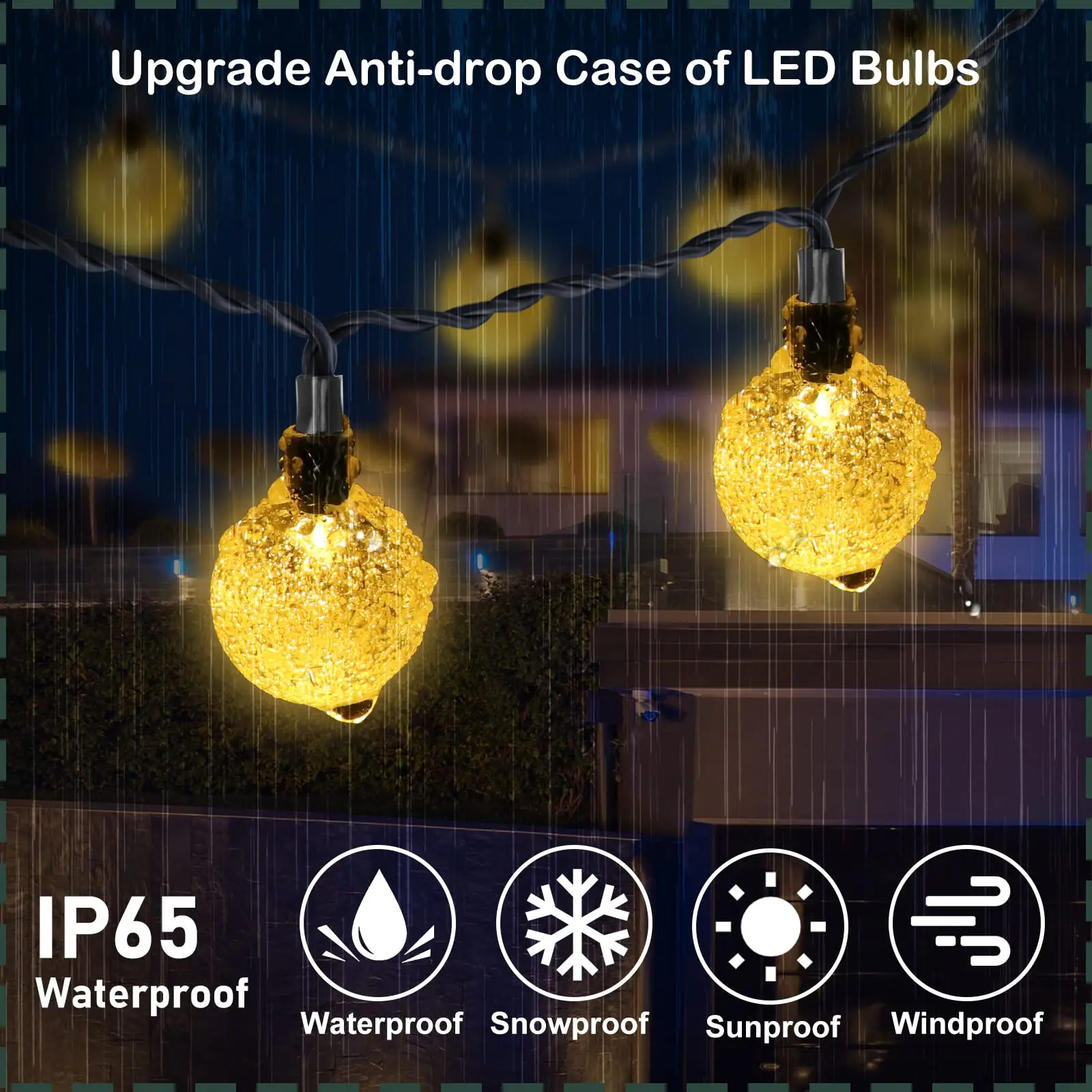 200 Led Zonne-Licht String Outdoor Waterdichte Kerst Decoratie Kristallen Bol Camping Fairy Garland Tuin Feestlamp