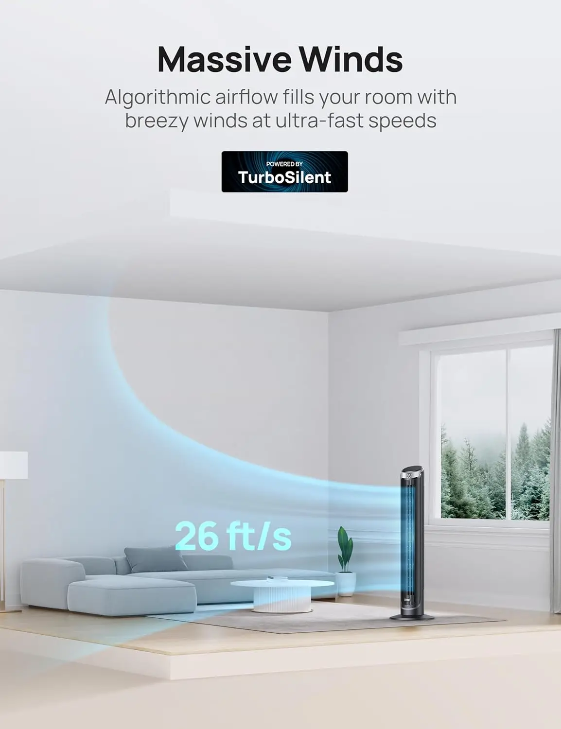 Dreo-Ventilateurs intelligents pour chambres à coucher, ventilateurs sur pied pour intérieur, oscillant à 90 °, ventilateurs de sol silencieux