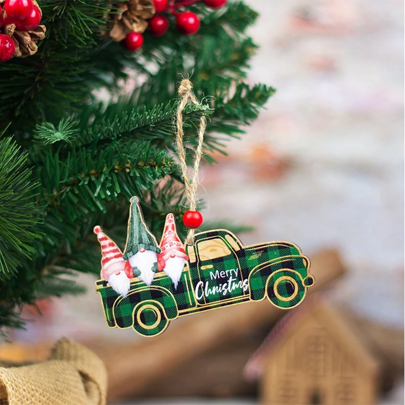 Ornamenti di legno appesi di natale per l'albero di natale assemblaggio fai da te decorazione natalizia per la casa regalo di capodanno forniture artigianali di natale
