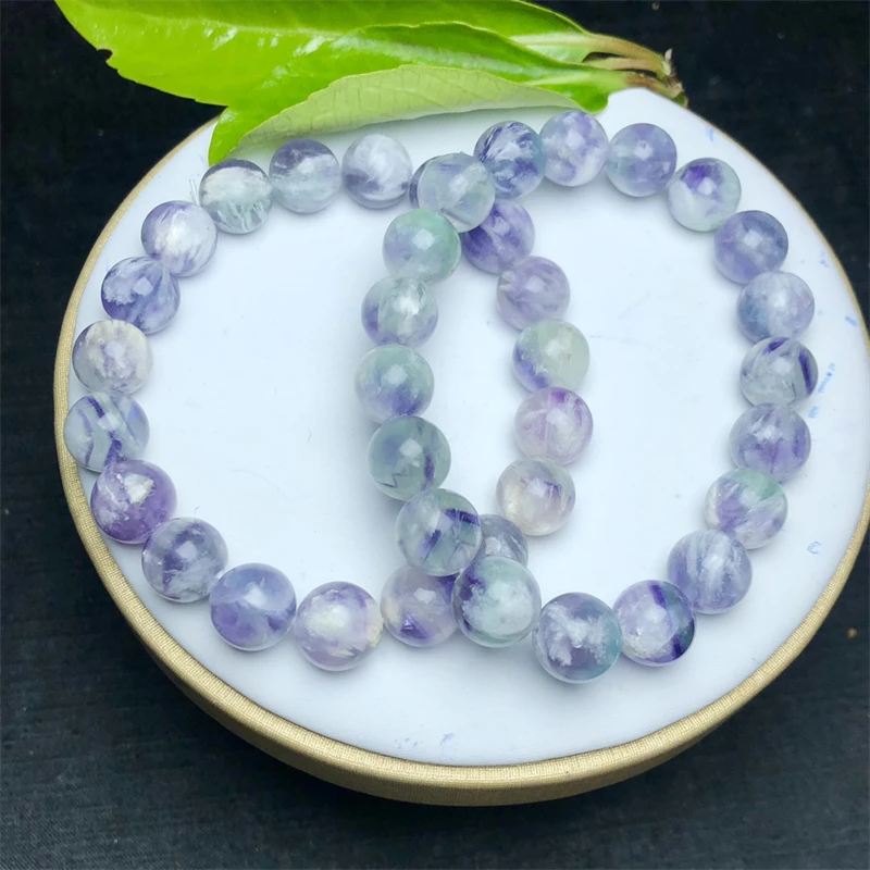 Natural Feather Quartz Bracelet Gemstone Round Bead Crystal Healing Gemstone Bracelet Jewelry Gift 1PCS 8/9/10MM