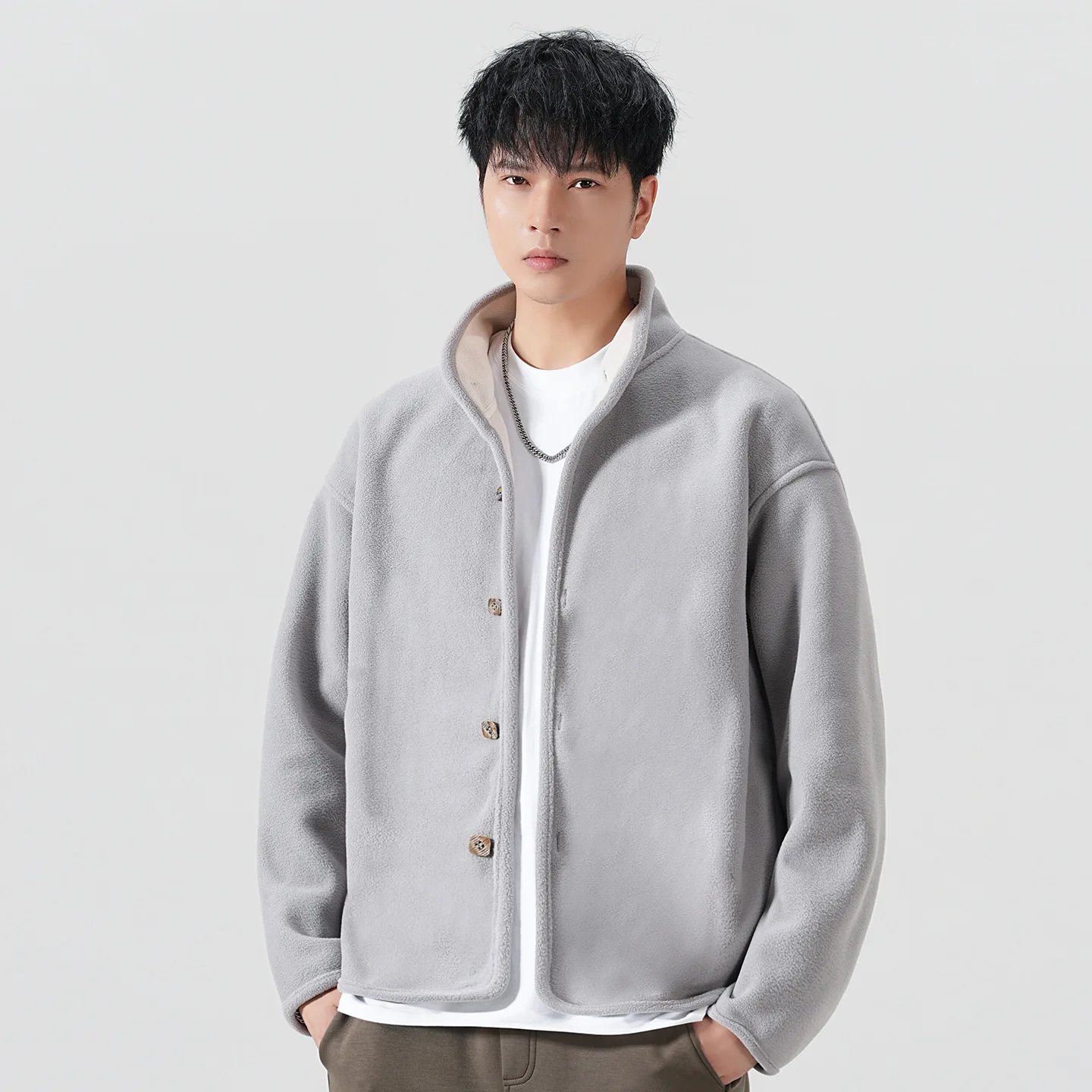 

Men's Fce Lined Jaet 2025 Casual Loose Fit Inner Vest Heavyweight 500g Autumn Winter Warm Outerwear Coat for Men